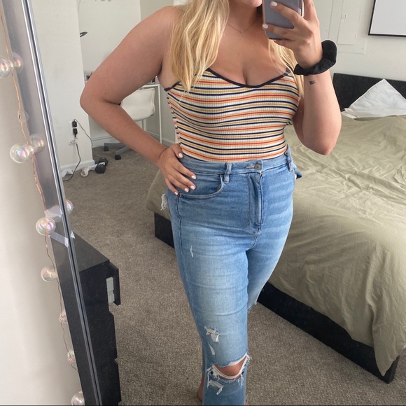 Retro Striped Body Suit - Picture 2 of 5